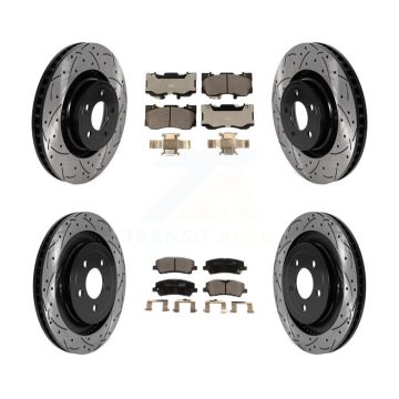 Front Rear Drill Slot Brake Rotors Ceramic Pad Kit For Ford Mustang Without Brembo Brakes KDT-101039