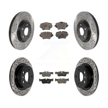 Front Rear Drilled Slot Brake Rotor & Ceramic Pad Kit For Mini Cooper Countryman S ALL4 KDT-101044