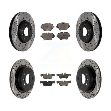 Front Rear Drill Slot Disc Brake Rotor Ceramic Pad Kit For Mini Cooper Countryman Clubman KDT-101045