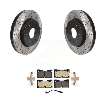 Front Drilled Slot Brake Rotor Ceramic Pad Kit For GMC Chevrolet Silverado 1500 Sierra XL KDT-101079