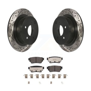 Rear Drilled Slot Brake Rotor Ceramic Pad Kit For Nissan Altima With Manual Parking KDT-101093