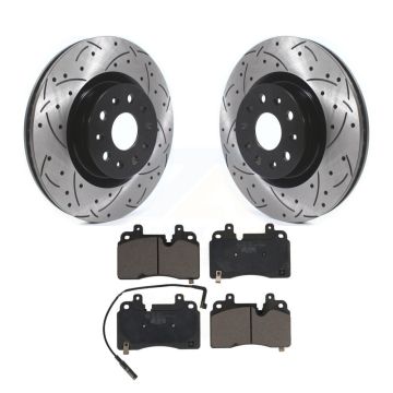 Front Coated Drilled Slotted Disc Brake Rotors And Ceramic Pads Kit For Cadillac CT6 KDT-101106