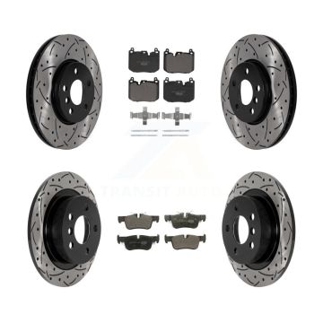 Front Rear Drilled Slot Brake Rotor & Ceramic Pad Kit For 2017-2020 Mini Cooper Clubman S KDT-101108