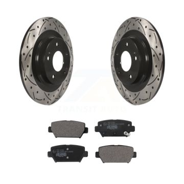 Rear Coated Drilled Slotted Disc Brake Rotor Ceramic Pad Kit For Mitsubishi Eclipse Cross KDT-101113