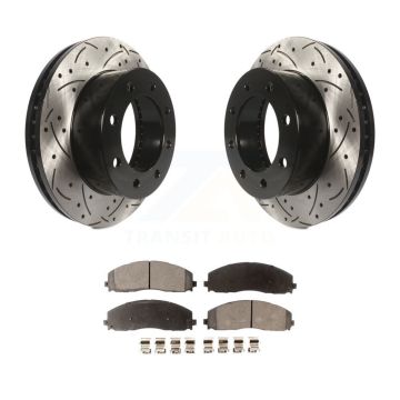Front Coat Drill Slot Disc Brake Rotor Ceramic Pad Kit For 2013 Ford F-250 Super Duty 4WD KDT-101123