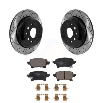 Rear Coated Drilled Slotted Disc Brake Rotors And Ceramic Pads Kit For Jeep Wrangler KDT-101135
