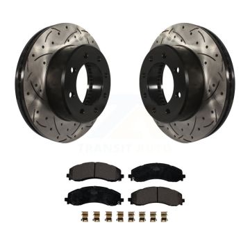 Front Coated Drilled Slotted Disc Brake Rotors And Ceramic Pads Kit For Ram 2500 3500 KDT-101138