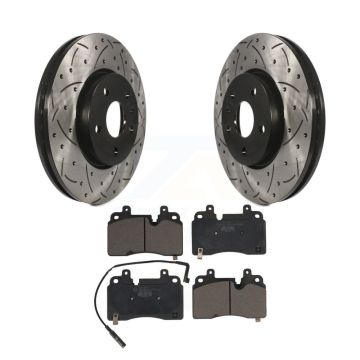 Front Coated Drilled Slotted Disc Brake Rotors And Ceramic Pad Kit For Chevrolet Corvette KDT-101139