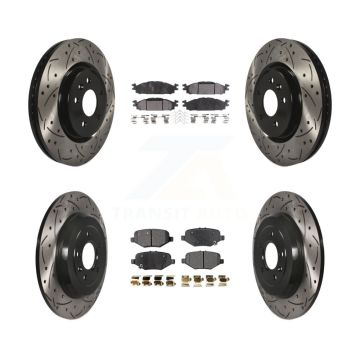 Front Rear Drill Slot Brake Rotors Ceramic Pad Kit For 15 Ford Explorer Limited/Sport/XLT KDT-101179