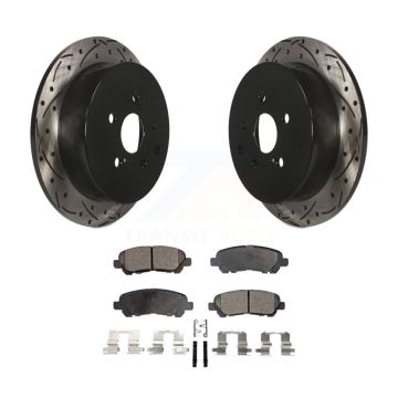 Rear Coated Drilled Slotted Disc Brake Rotors And Ceramic Pads Kit For Toyota Highlander KDT-101188