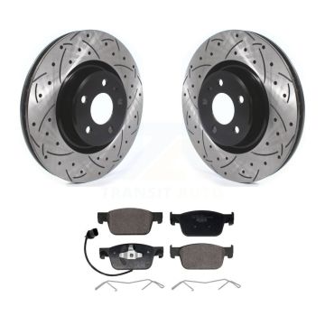 Front Coated Drilled Slotted Disc Brake Rotors And Ceramic Pads Kit For Audi A4 Quattro KDT-101206