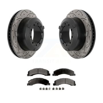 Rear Drill Slot Brake Rotor Ceramic Pad Kit For Ram Dodge Sterling Truck 4500 5500 Bullet KDT-101218