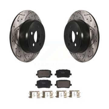 Rear Coated Drilled Slotted Disc Brake Rotors And Ceramic Pads Kit For Dodge Charger KDT-101220
