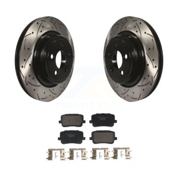 Rear Drill Slot Brake Rotors Ceramic Pad Kit For 2020-2023 Dodge Charger Pursuit with RWD KDT-101221