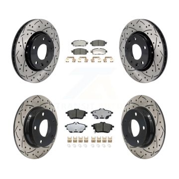Front Rear Drill Slot Disc Brake Rotor Ceramic Pad Kit For Nissan Sentra rear brakes KDT-101224