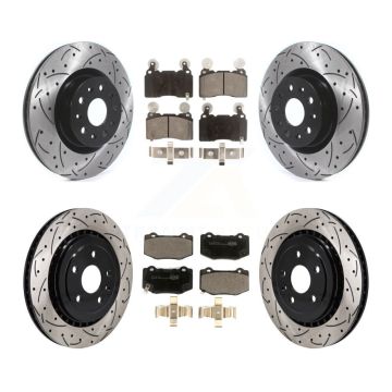 Front Rear Drill Slot Brake Rotor Ceramic Pad Kit For Chevrolet Camaro With Brembo Brakes KDT-101225