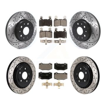 Front Rear Drill Slot Brake Rotor Ceramic Pad Kit For Chevrolet Camaro With Brembo Brakes KDT-101226
