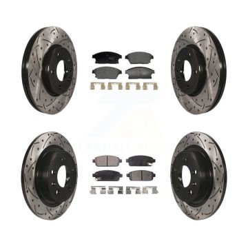Front Rear Drilled Slot Brake Rotor Ceramic Pad Kit For Chevrolet Cruze Buick Verano Volt KDT-101227