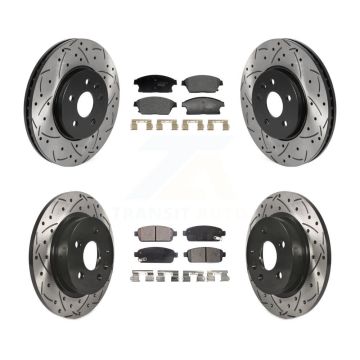 Front Rear Drilled Slot Disc Brake Rotors Ceramic Pad Kit For Chevrolet Trax Buick Encore KDT-101240