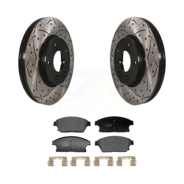 Front Drilled Slot Brake Rotor & Ceramic Pad Kit For Chevrolet Cruze Buick Verano Orlando KDT-101247