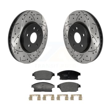 Front Drilled Slot Brake Rotors Ceramic Pad Kit For 2013-2017 Chevrolet Trax Buick Encore KDT-101248