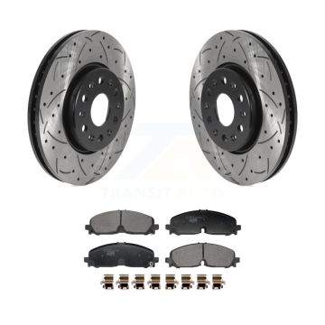 Front Drilled Slot Brake Rotor & Ceramic Pad Kit For Chevrolet Traverse Blazer GMC Acadia KDT-101253