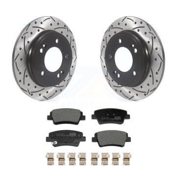 Rear Drill Slot Brake Rotor Ceramic Pad Kit For Hyundai Elantra With Manual Parking KDT-101257