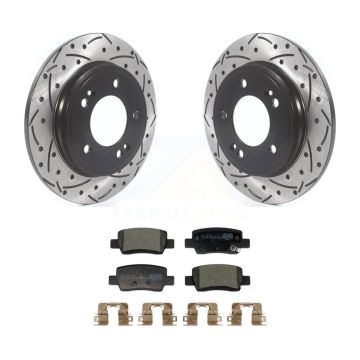 Rear Coated Drilled Slotted Disc Brake Rotors And Ceramic Pads Kit For Hyundai Elantra KDT-101258