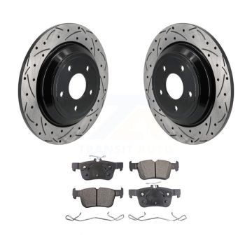 Rear Drill Slot Brake Rotors Ceramic Pad Kit For Ford Escape Bronco Sport Lincoln Corsair KDT-101261
