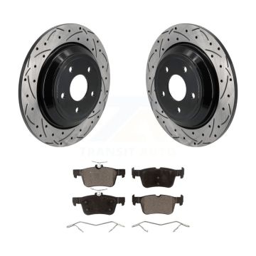 Rear Drill Slot Brake Rotors Ceramic Pad Kit For Ford Escape Bronco Sport Lincoln Corsair KDT-101262
