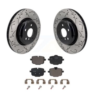 Rear Drill Slot Brake Rotors Ceramic Pad Kit For BMW X5 X7 540i xDrive X6 750i M550i 530e KDT-101263