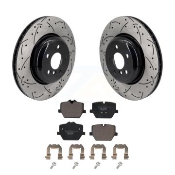 Rear Coated Drilled Slot Disc Brake Rotor Ceramic Pad Kit For BMW M340i xDrive M440i 330i KDT-101264