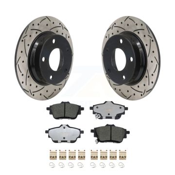 Rear Drill Slot Brake Rotors Ceramic Pad Kit For 2020-2023 Nissan Sentra Disc rear brakes KDT-101265