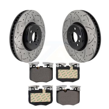 Front Drilled Slot Brake Rotor & Ceramic Pad Kit For BMW 330i xDrive 530i Toyota GR Supra KDT-101270