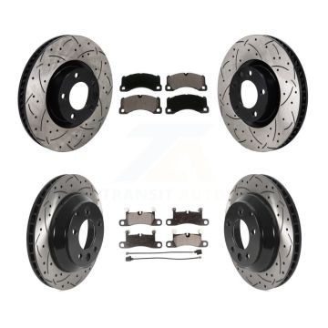 Front Rear Disc Brake Rotors Ceramic Pad Kit (6Pc) For Volkswagen Touareg Porsche Cayenne KDT-101278
