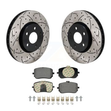 Front Coated Drilled Slot Disc Brake Rotors Ceramic Pad Kit For Mercedes-Benz A220 CLA250 KDT-101280