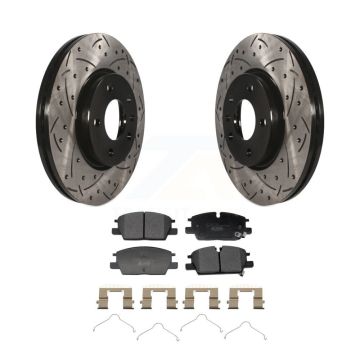 Front Drilled Slot Brake Rotor & Ceramic Pad Kit For Chevrolet GMC Terrain Equinox Malibu KDT-101281
