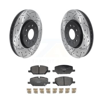 Front Coat Drill Slot Disc Brake Rotors Ceramic Pad Kit For Chevrolet Equinox GMC Terrain KDT-101282