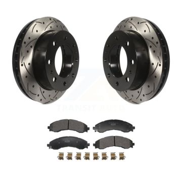 Front Drilled Slot Brake Rotor Ceramic Pad Kit For GMC Chevrolet Savana 2500 Express 3500 KDT-101286