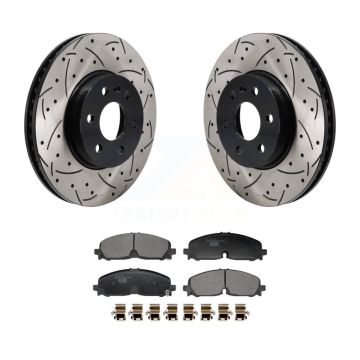 Front Drill Slot Brake Rotors Ceramic Pad Kit For 2021-2022 Chevrolet Colorado GMC Canyon KDT-101298