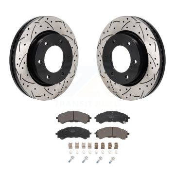 Front Coated Drilled Slotted Disc Brake Rotors And Ceramic Pad Kit For Ford Ranger Bronco KDT-101300