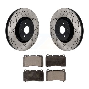 Front Coated Drill Slot Disc Brake Rotor Ceramic Pad Kit For Subaru BRZ Impreza Toyota 86 KDT-101305