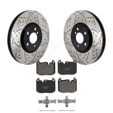 Front Coat Drill Slot Disc Brake Rotor Ceramic Pad Kit For Mini Cooper Countryman Clubman KDT-101306