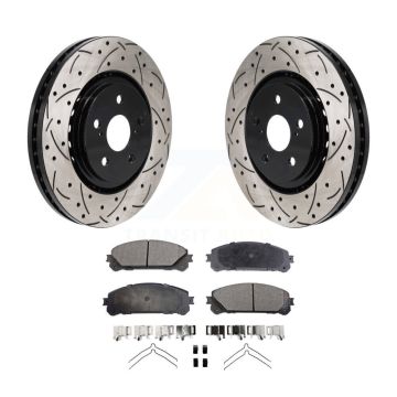 Front Drilled Slot Brake Rotor & Ceramic Pad Kit For Toyota Sienna RAV4 Prime bZ4X Subaru KDT-101314