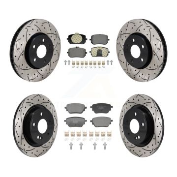 Front Rear Coat Drill Slot Disc Brake Rotor Ceramic Pad Kit For Mercedes-Benz A220 CLA250 KDT-101343