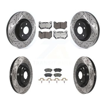 Front Rear Coated Drilled Slotted Disc Brake Rotors Ceramic Pad Kit For Audi Q5 Sportback KDT-101360