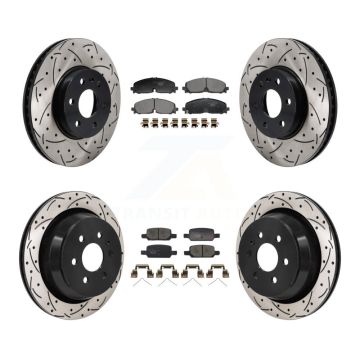 Front Rear Drill Slot Disc Brake Rotors Ceramic Pad Kit For Chevrolet Colorado GMC Canyon KDT-101362