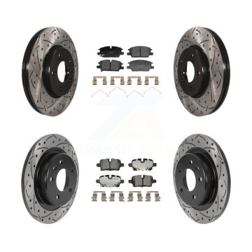 Front Rear Drill Slot Disc Brake Rotors Ceramic Pad Kit For Chevrolet GMC Terrain Equinox KDT-101376