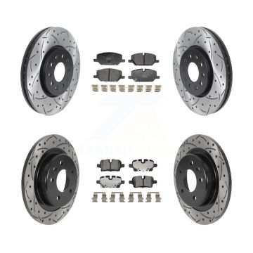 Front Rear Drill Slot Brake Rotors Ceramic Pad Kit For 2021 Chevrolet Equinox GMC Terrain KDT-101377