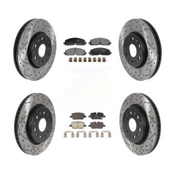 Front Rear Drill Slot Brake Rotor Ceramic Pad Kit For Chevrolet Traverse Blazer GMC Buick KDT-101381